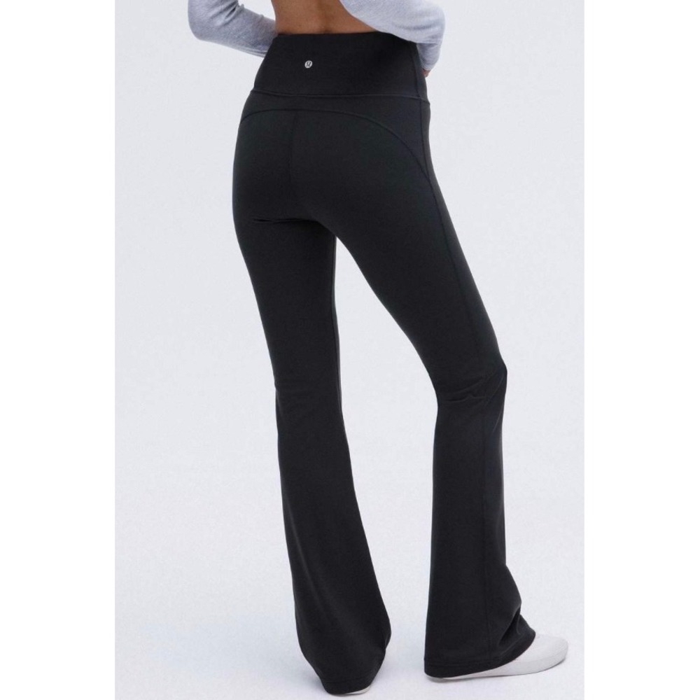 Lululemon Groove Super-High-Rise Flared Pant Black Nulu Yoga Leggings Size 0